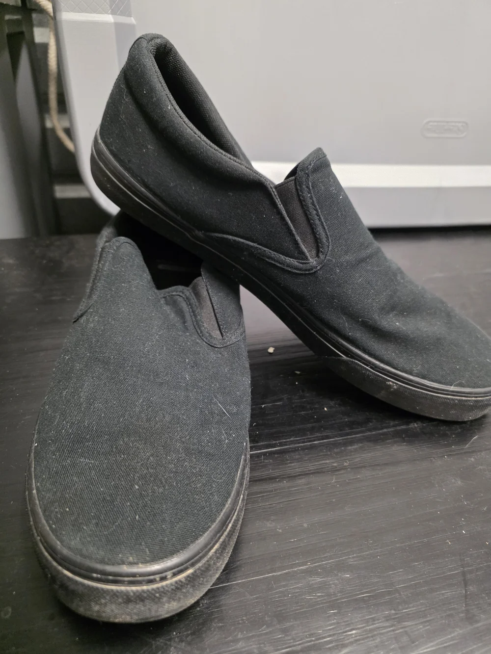 No Boundaries Black Slip-On Canvas Loafers
